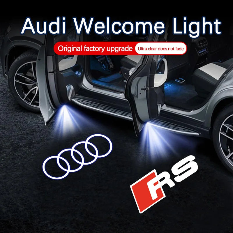 Audi LED Door Welcome Light – Car Door Emblem Lamp for Q3 Q5 Q7 S3 S4 S5 S6 S7 A4 A5 A6 A7 A8