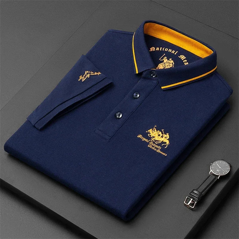 Men's Embroidered Polo Shirt - Short Sleeve, Casual Summer Top
