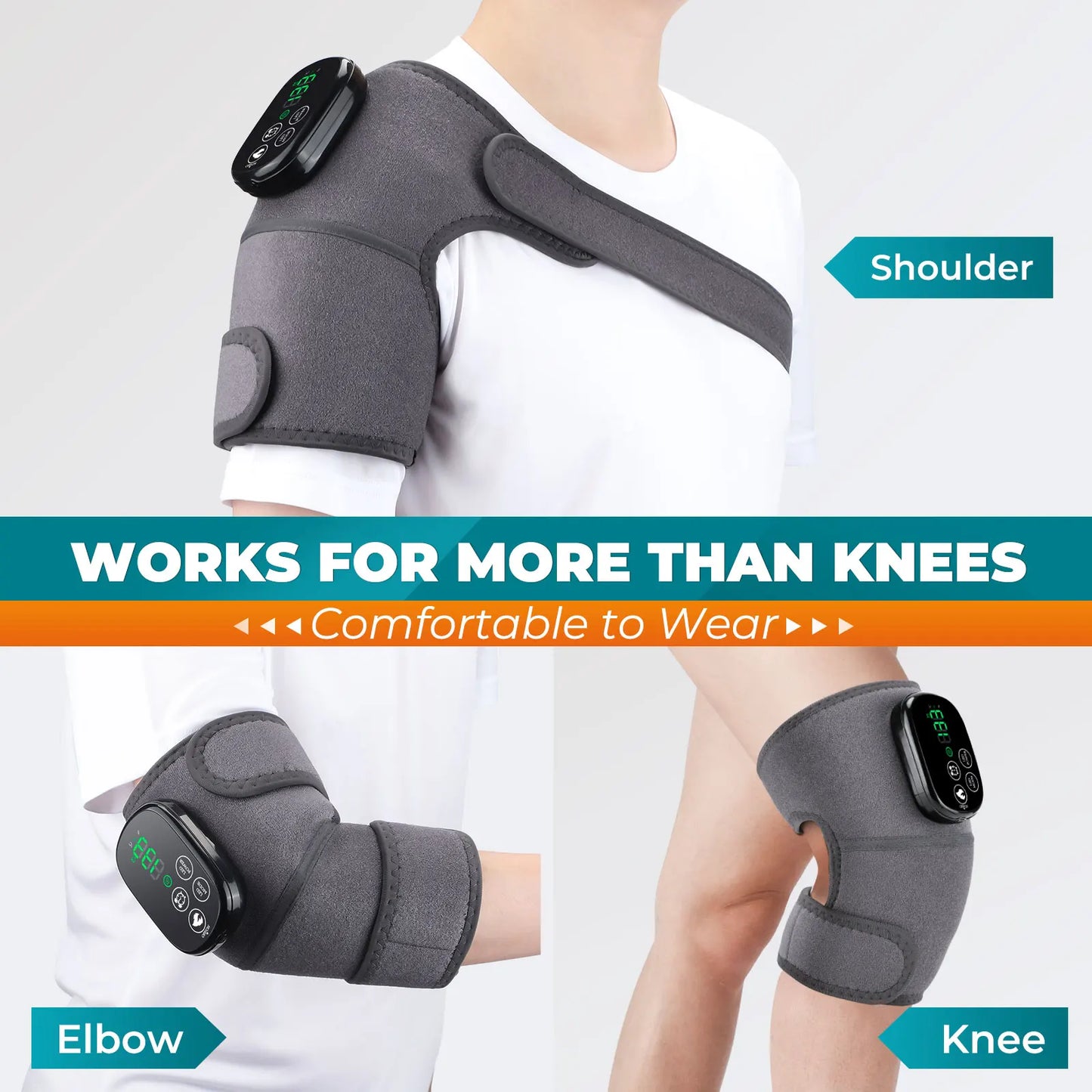 660 and 850nm Near Infrared Light Knee Pad Brace 3 In 1 Heating Shoulder Elbow Joint Massager Thermal Massage Devices Belts Pads