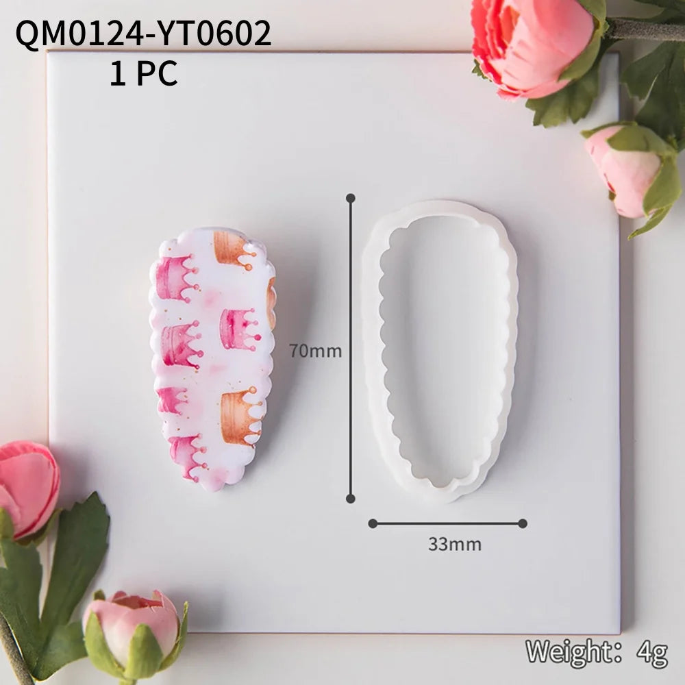 1PC Various Styles Geometric Shape Flower Tile Pattern Polymer Clay Mould Hairpin Embossing Clay Mold Jewelry Making Clay Tools