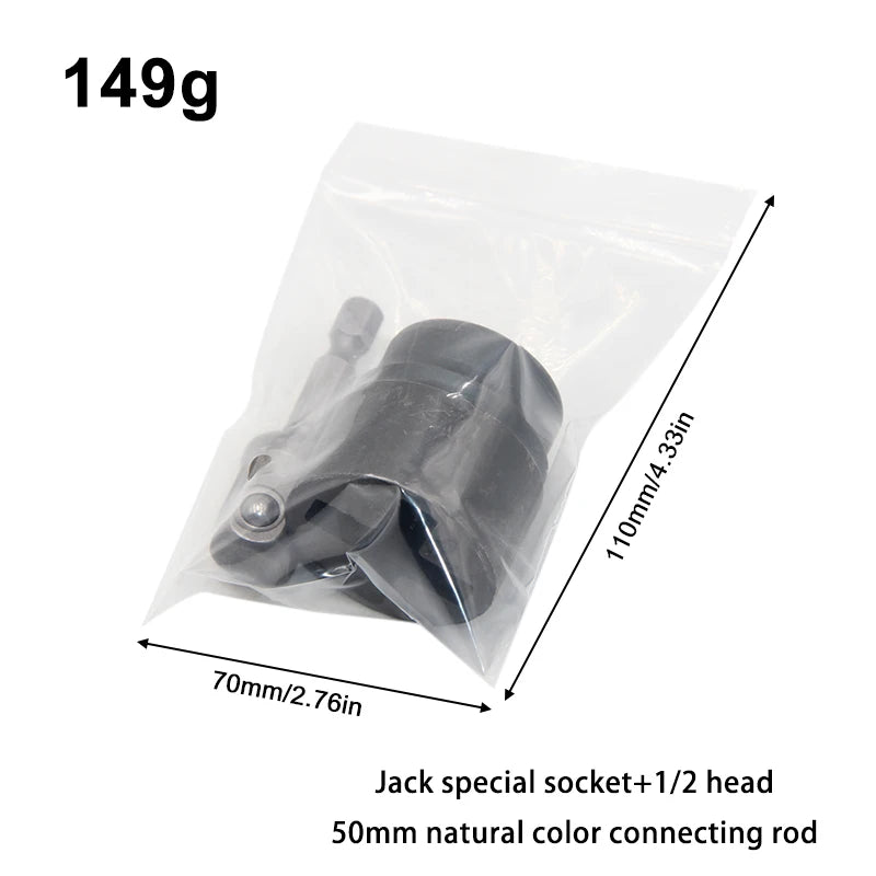Automotive High Hardness Cross-Shape Socket Wrench Electric Conversion Connect Rod Tire Unload Labor-Save Jack Tool