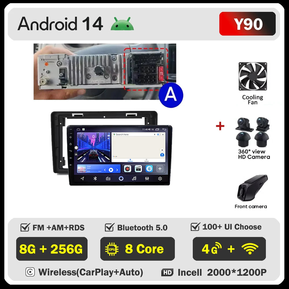 Car Stereo with Apple CarPlay & Android Auto, Compatible with Renault Trafic 2, Opel Vivaro A & Nissan Primastar