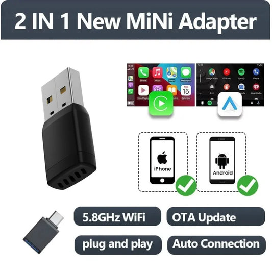 Wireless CarPlay & Android Auto AI Box, Compatible with Mazda, Toyota & Volvo