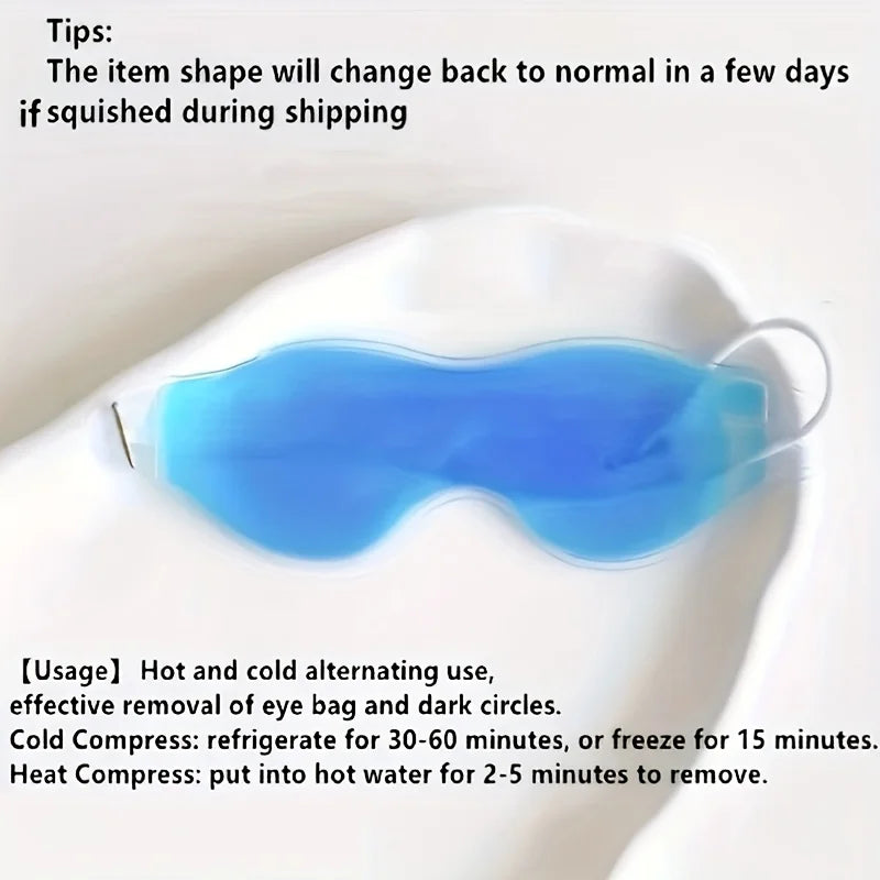 2pcs gel ice eye masks, relieve dark circles and fatigue, reusable dual cold and hot effect eye patches with adjustable elastic