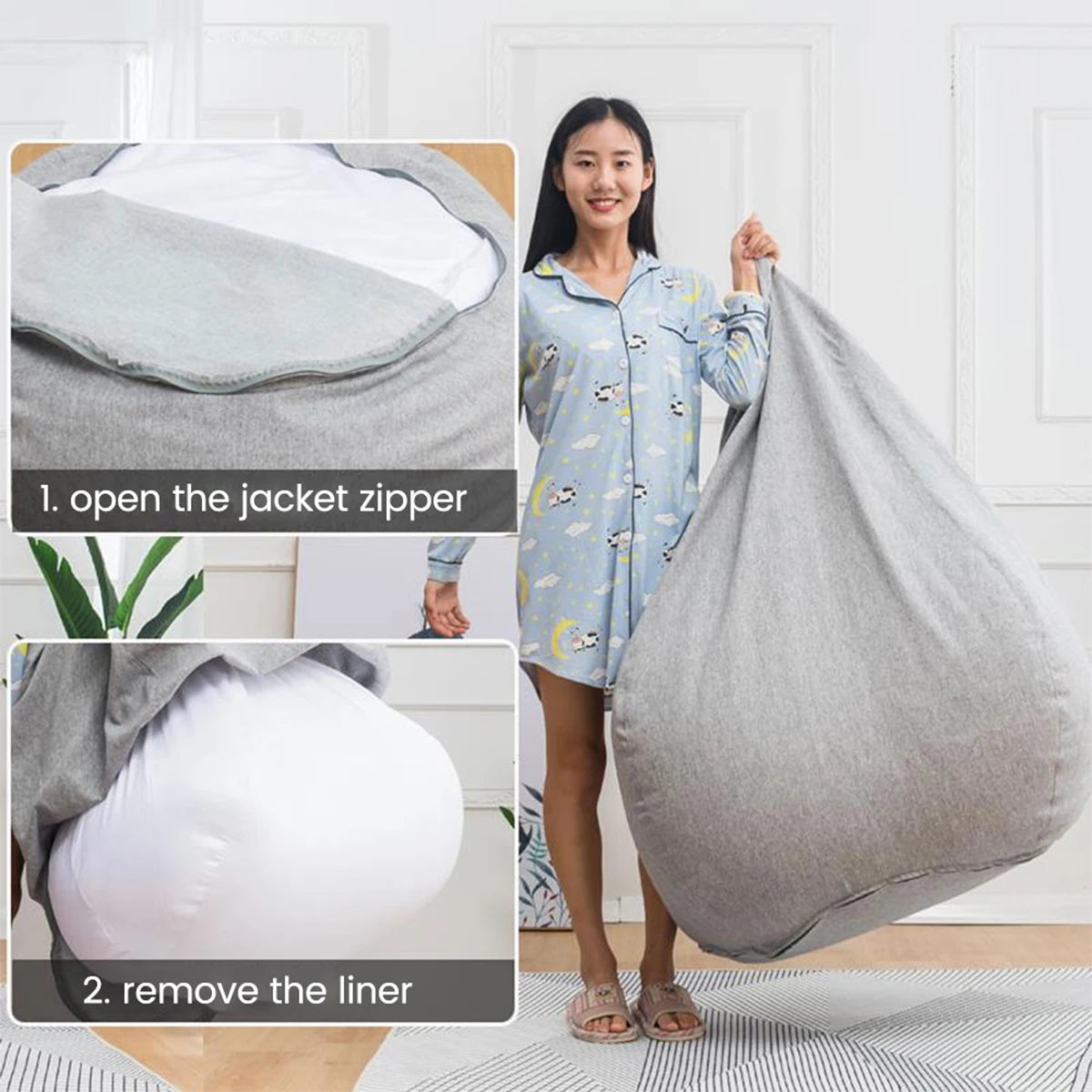 Lazy Sofa Cover Bean Seat Bag Sofa Cover Without Filler Comfortable Beanbags Living Room Pouf Puff Couch Chair Cover Removable