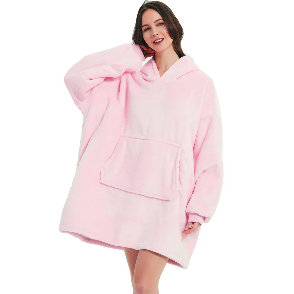 Oversized Wearable Blanket Hoodie - Fleece Pullover TV Blanket for Adults - photo 7