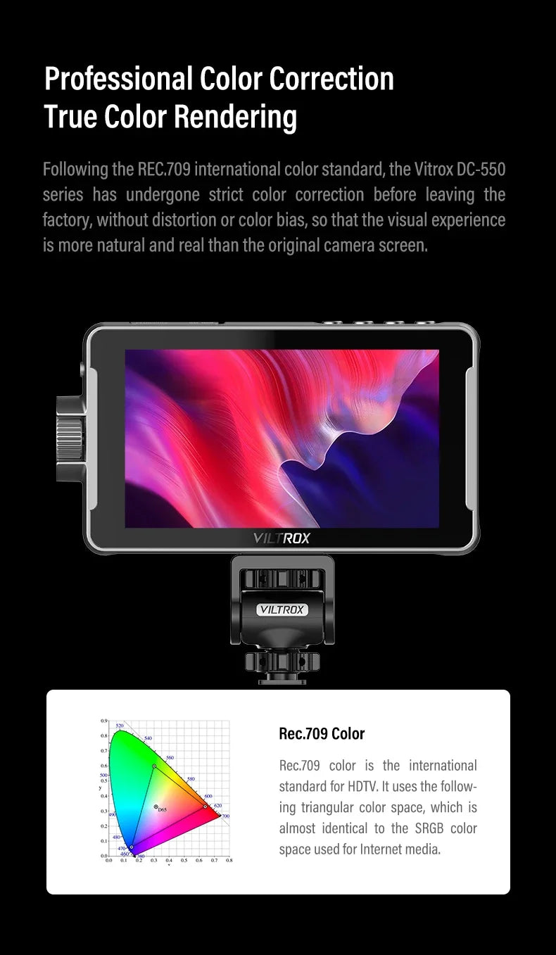 VILTROX DC-550/DC-550PRO Profissional Camera Studio Monitor 5.5 Inch 4K 30Hz HDMI Touch Screen 3D LUT 1920x1080 Director Monitor