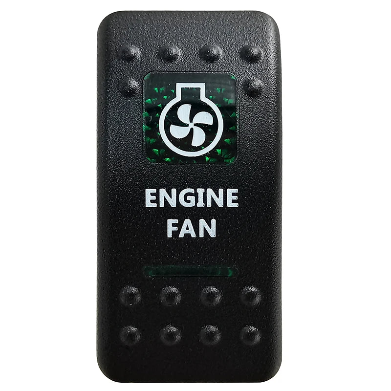 Green LED Rocker Switch - Waterproof SPST & DPDT Options