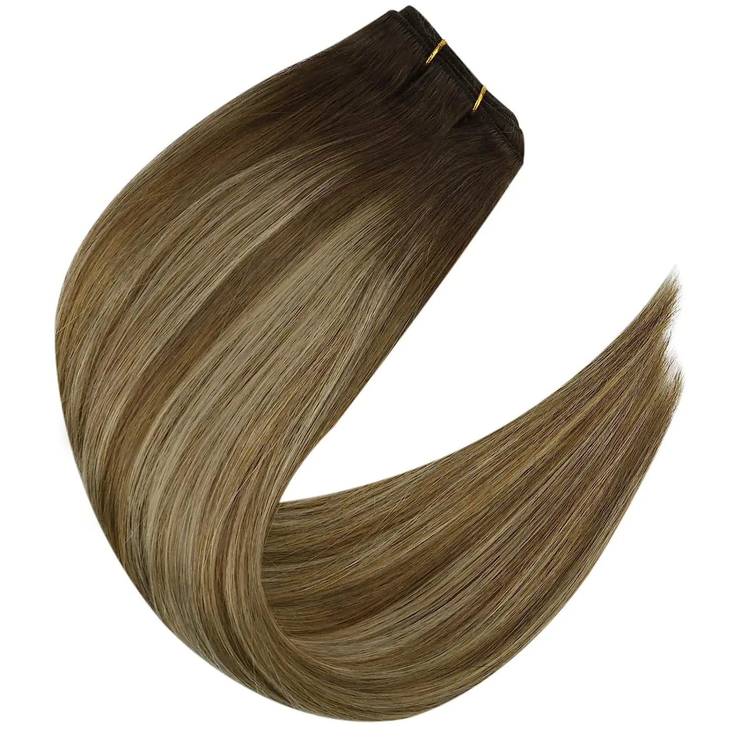 Full Shine Hair Bundles 100% Human Hair Weft Extensions Ombre Blonde Color100g Sew In Silky Straight Remy Skin Double Weft