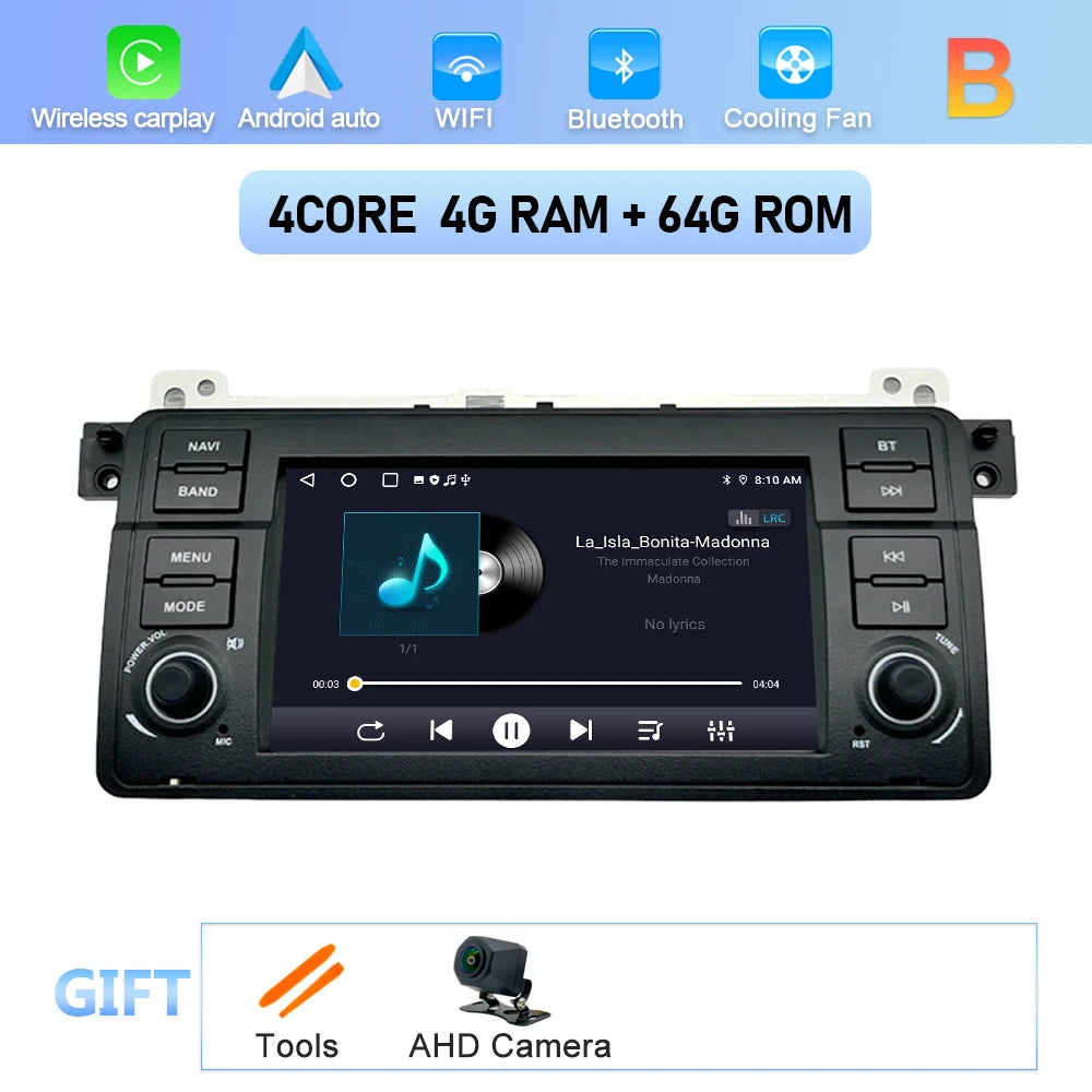 Car Stereo with Apple CarPlay & Android Auto, Compatible with BMW 3 Series E46 (1999-2005)