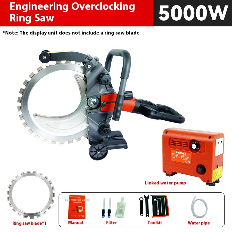Can cut 30CM Concrete Saw High Frequency Brushless Ring Saw Electric Concrete Cutter Wall Cutting Wet Saw For Stone Cutting