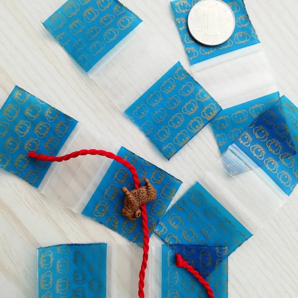 100pcs Mini Reclosable Storage Baggies - 1.25" Zip Craft Bags (Red Print)
