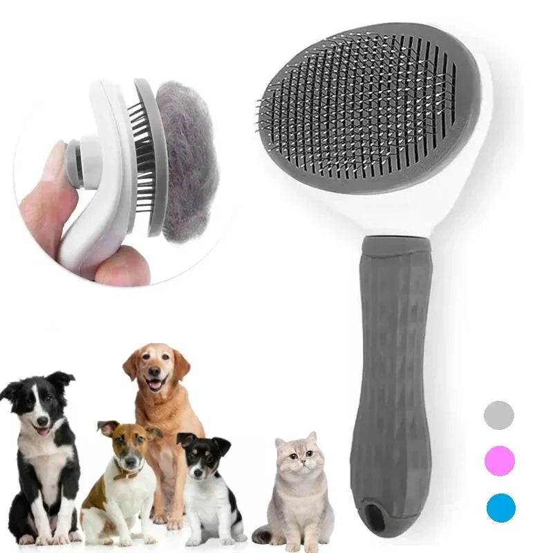 Self-Cleaning Slicker Brush for Dogs and Cats, Pet Hair Remover