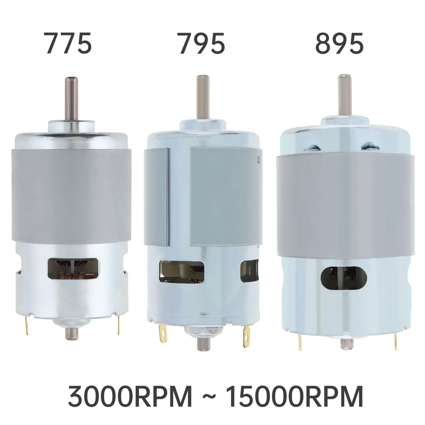 775/795/895 DC Motor 12V/24V 3000-12000RPM High-speed Large Torque Motor for Drill Micro Machine/DIY Model Car with Ball Bearing
