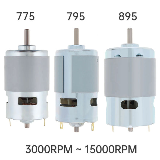 775/795/895 DC Motor 12V/24V 3000-12000RPM High-speed Large Torque Motor for Drill Micro Machine/DIY Model Car with Ball Bearing