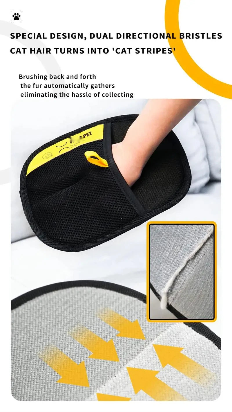 Two-Way Electrostatic Pet Hair Removal Glove – Static Brush for Cat & Dog Fur on Clothes & Furniture | 1–2 Pack