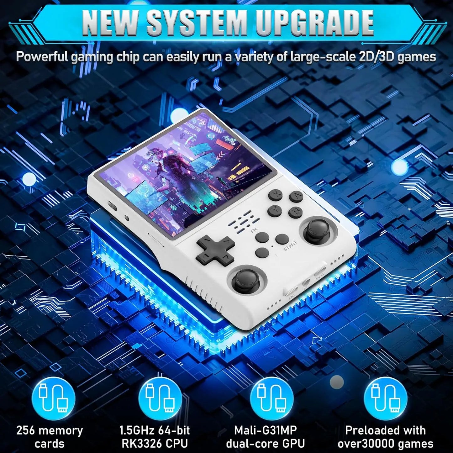 R40s pro Retro Game Console 3.5'' IPS Screen Arkos Auex Linux System 256GB 30000+ Games Portable Video Handheld Game Console