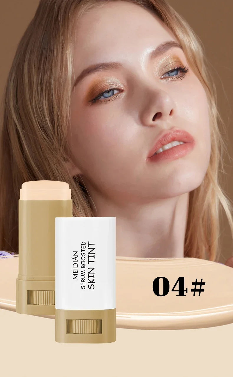 Bronze Foundation Stick Serum Boosted Skin Tint Silky Texture Moisturizing Coverage Concealer Base Even Skin Tone Makeup
