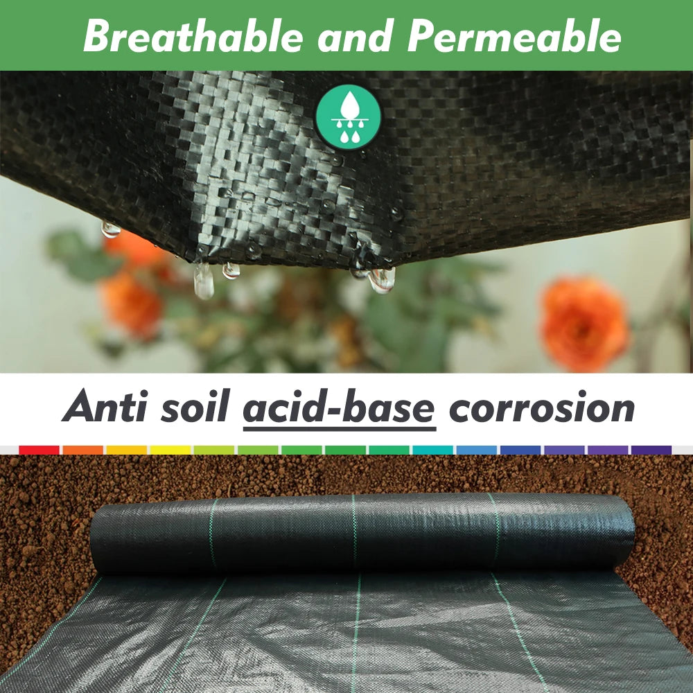 PP Woven Weed Control Fabric for Plant Anti Grass Agricultural Mulch Cloth Greenhouse Weeding Mat Water Permeable Ground Cover