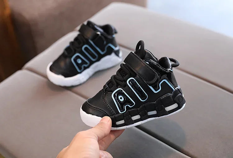 Colorful Letter Pattern Hook Loop Children Sports Shoes Breathable Comfortable Casual Sneakers Kids Outdoor Non Slip Fashion