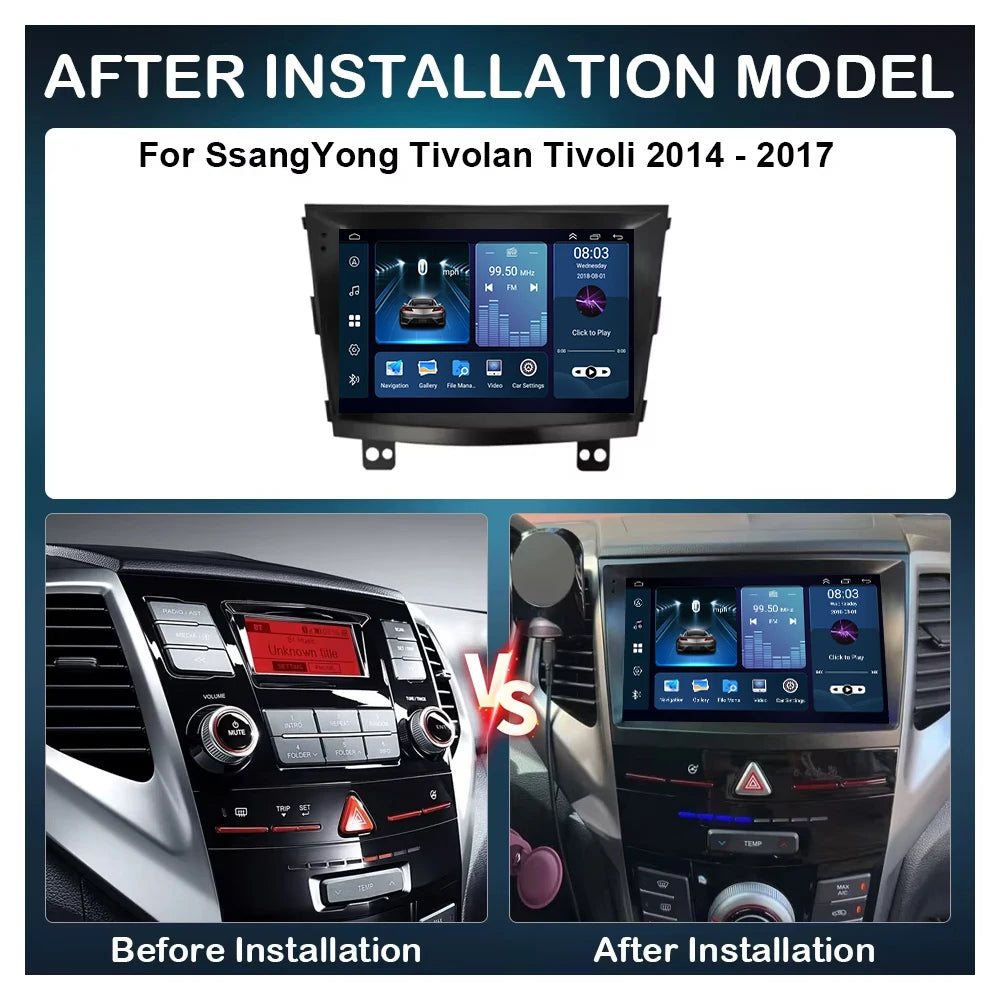 Android 16 Carplay Auto Car Radio For SsangYong Tivoli 2015 - 2022 Multimedia Player Auto Radio GPS Navigation TV Head Unit