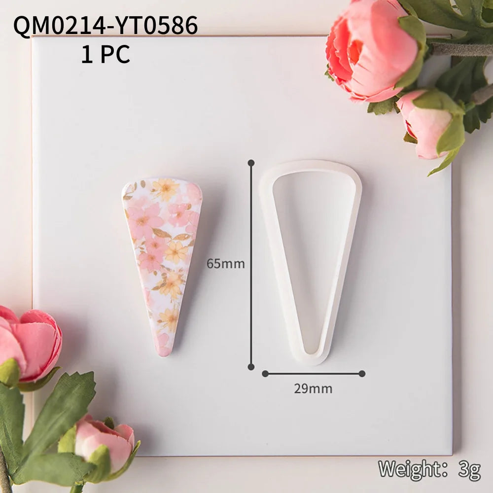 1PC Various Styles Geometric Shape Flower Tile Pattern Polymer Clay Mould Hairpin Embossing Clay Mold Jewelry Making Clay Tools