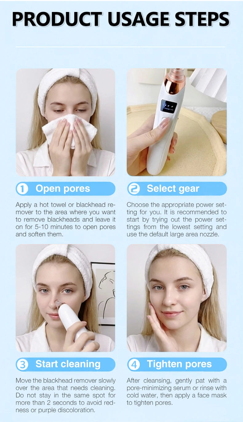Electric Blackhead Remover Vacuum – Pore Cleaner & Acne Extractor | Facial Deep Cleaning Tool