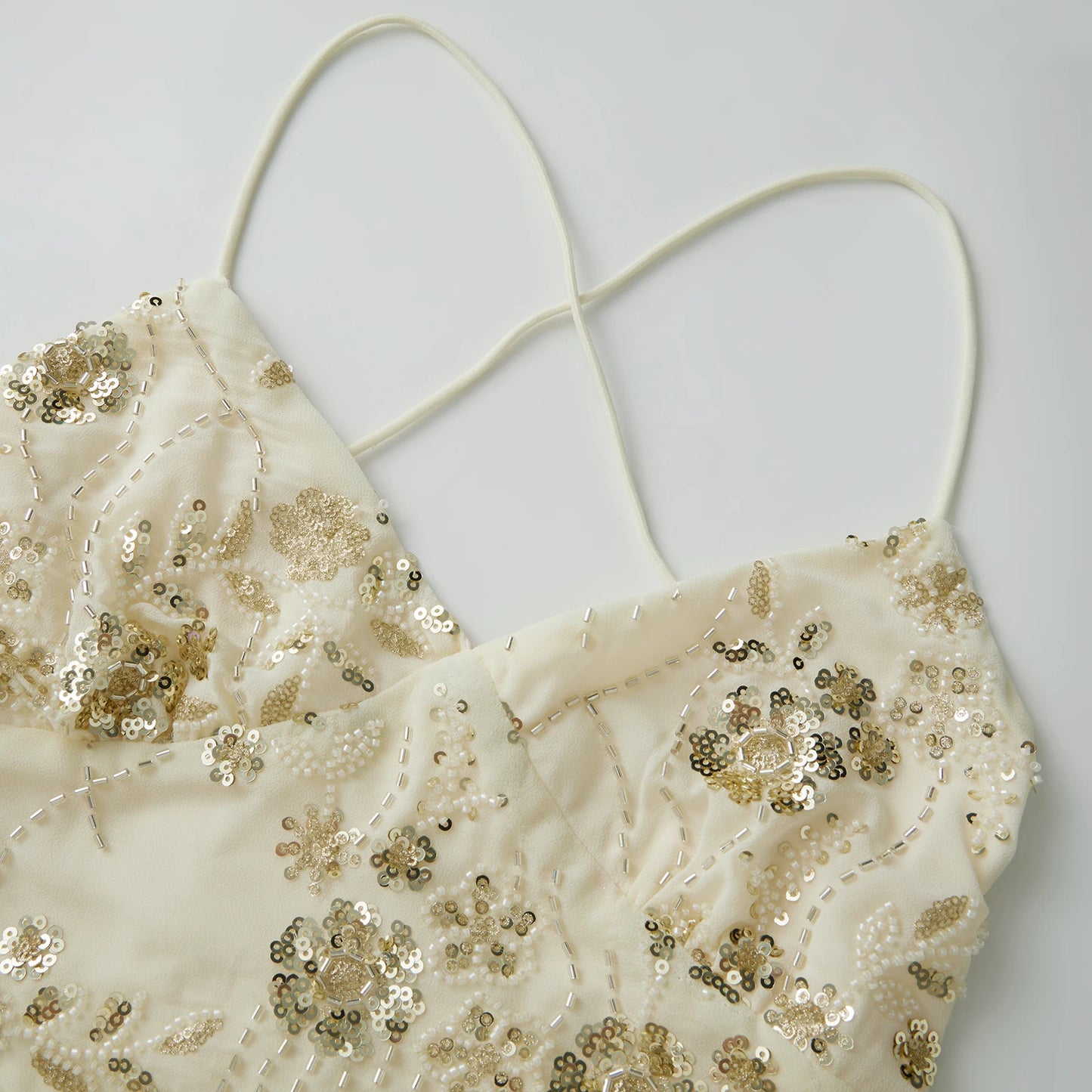 Fashion Chiffon Sleeveless Backless Tops Sexy Deep V-neck Beading Sequin Flower Summer Back Bandage Vest Women Camisole