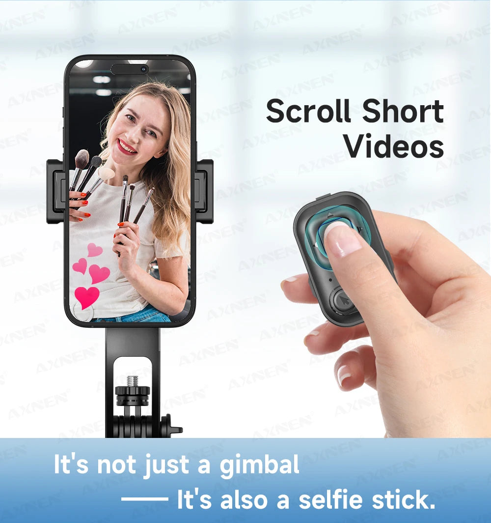 AXNEN C17 64" AI Face Tracking Selfie Stick Tripod – 360° Auto Rotation, Bluetooth Remote & Quadruped Stand