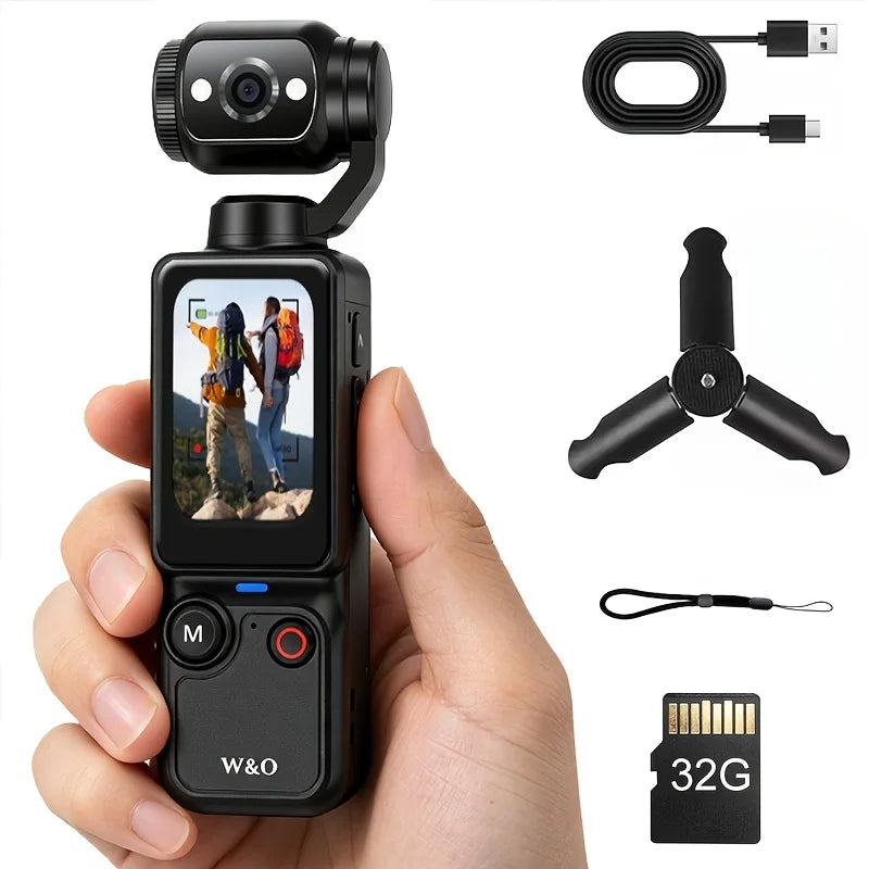 4K Ultra-Light Sports Camcorder with Tripod & 32GB Memory