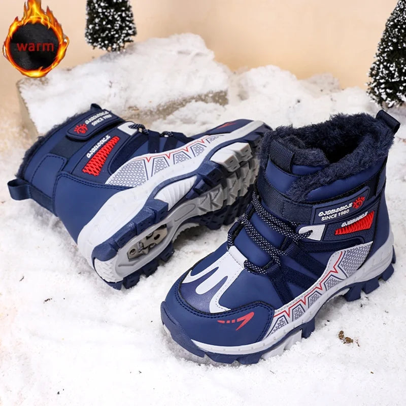 Kids High-Top Snow Boots - Plush Lined Anti-Slip Hiking Boots - photo 5