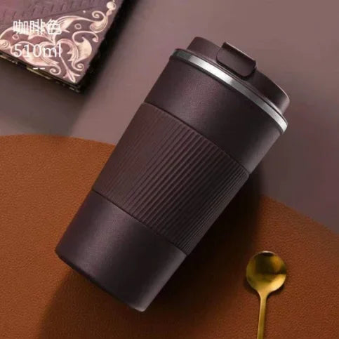 380ml/510ml Double Stainless Steel Coffee Thermos Mug with Non-slip Case Car Vacuum Flask Travel Insulated Bottle