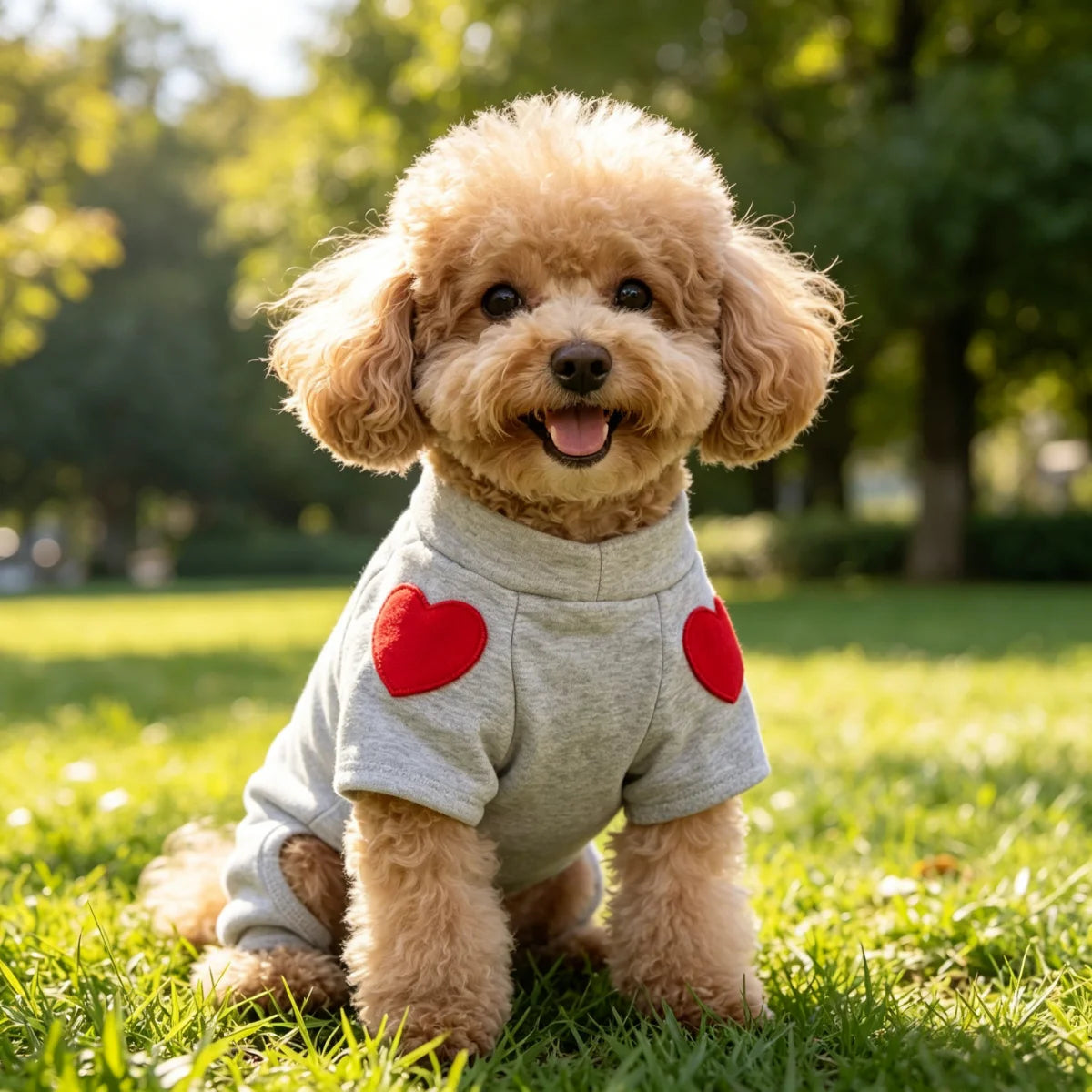 Heart Print Dog Sweatshirt - Cute Love Pet Sweater for Small Dogs