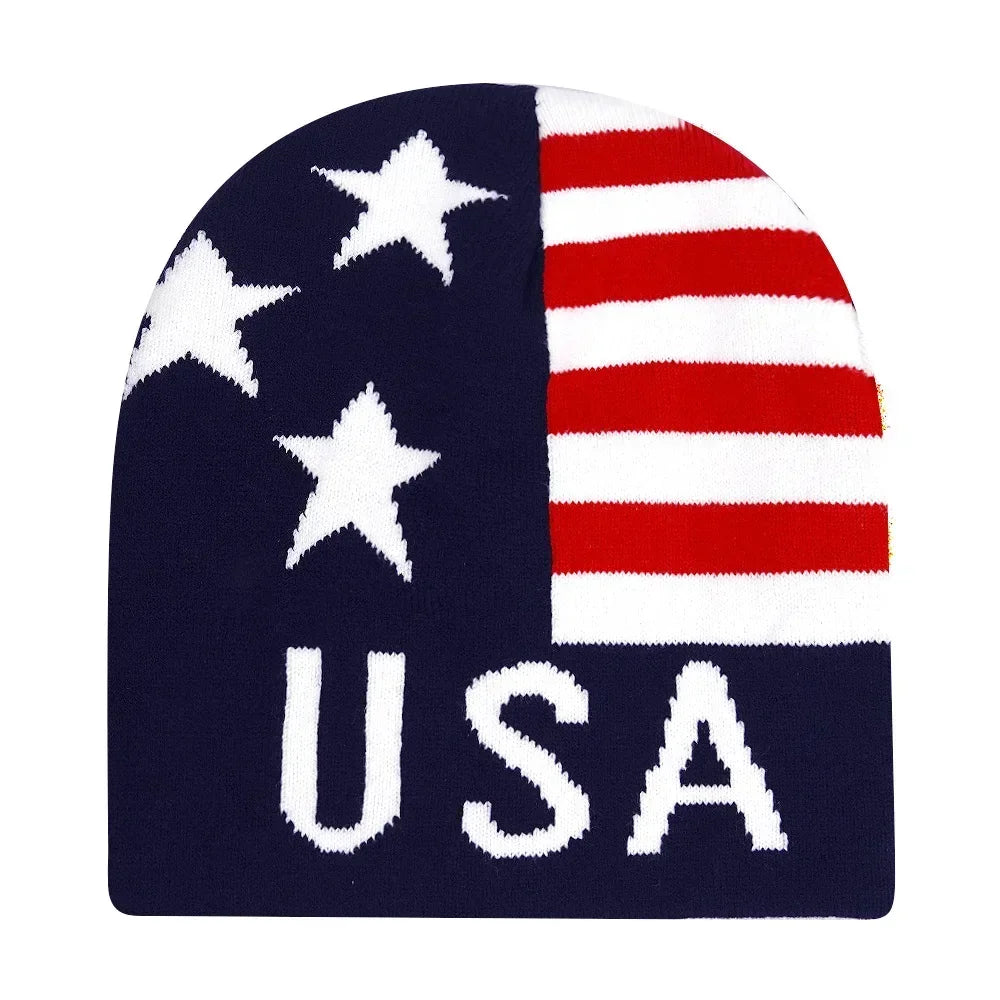 Y2K Letter Knit Beanie, Warm Ski Hat