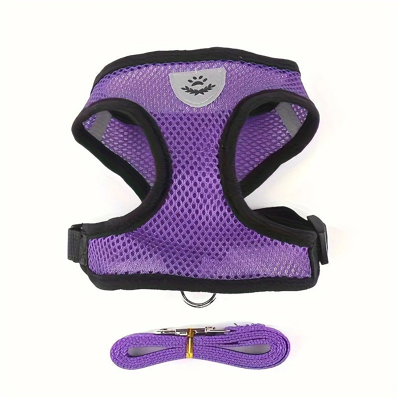 Cat Harness Adjustable, Escape-Proof Breathable Mesh with Reflective Vest  5-Foot Leash - Safe, Durable Outdoor Adventures