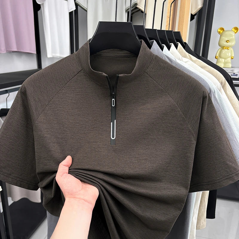 Men's Half-Zip Tee - Soft Breathable Pullover, Sports & Leisure