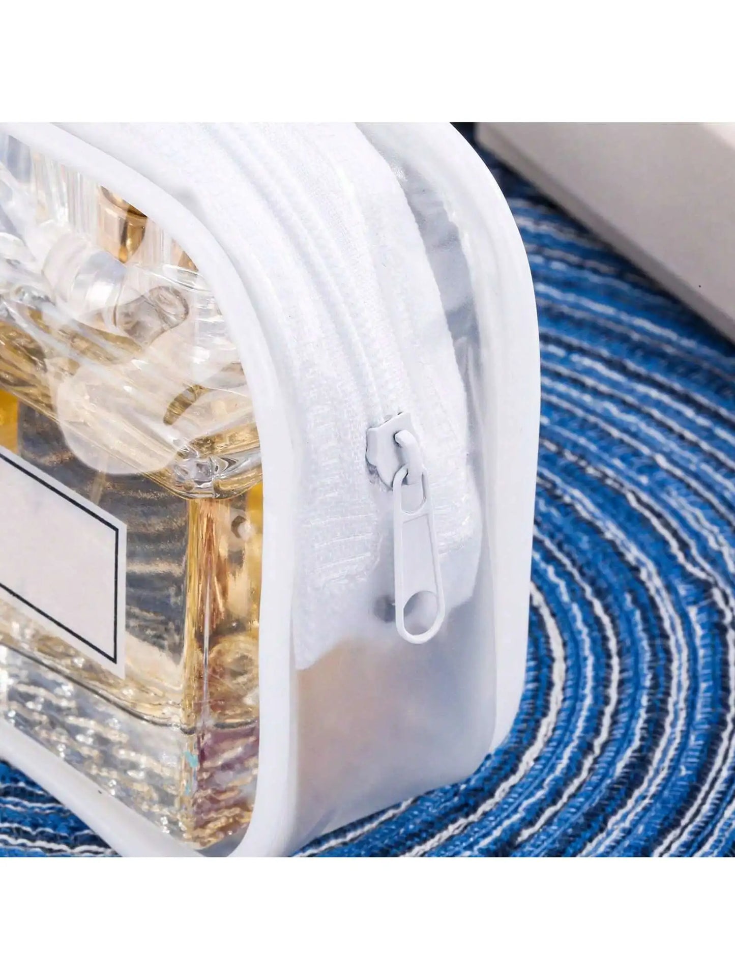 2pcs Clear PVC Zipper Pencil Bag Toiletries Exam Pen Pencil Pouch Case Travel Luggage Make up Cosmetic Bag (Black and White)