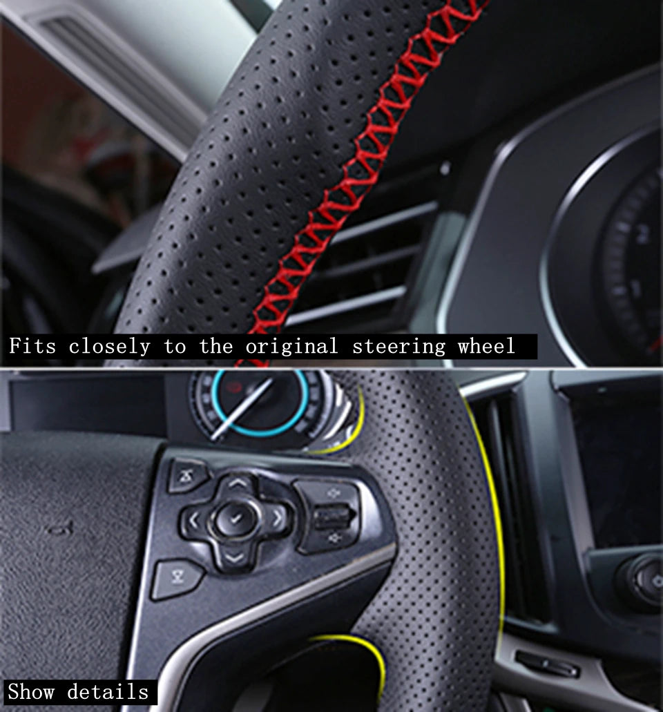 Customize DIY Genuine Leather Car Steering Wheel Cover For Chevrolet Captiva Silverado GMC Sierra 2007-2014 Daewoo Car Interior