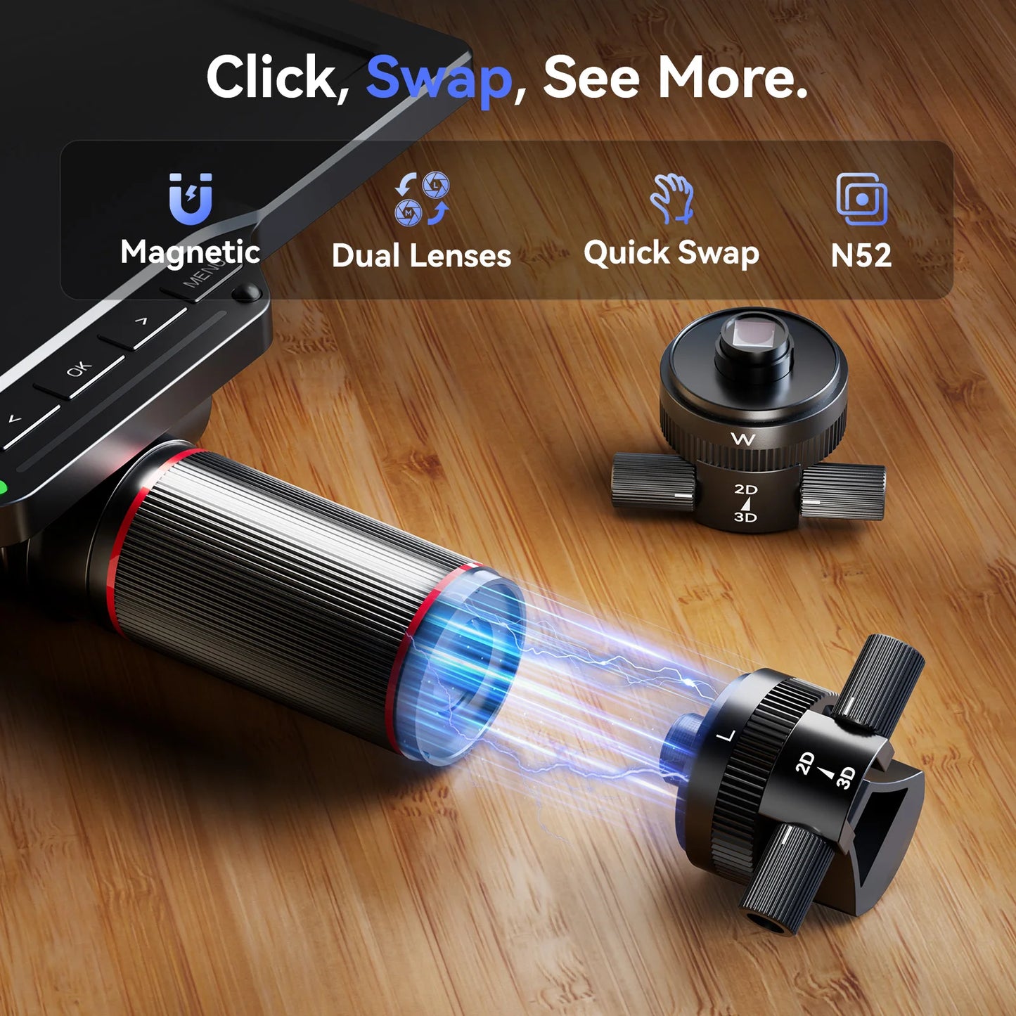 TOMLOV TM3K-3D Max Digital Microscope – 3K 10" Screen, Magnetic Dual Lens, 360° 3D View | PCB & Coin Repair