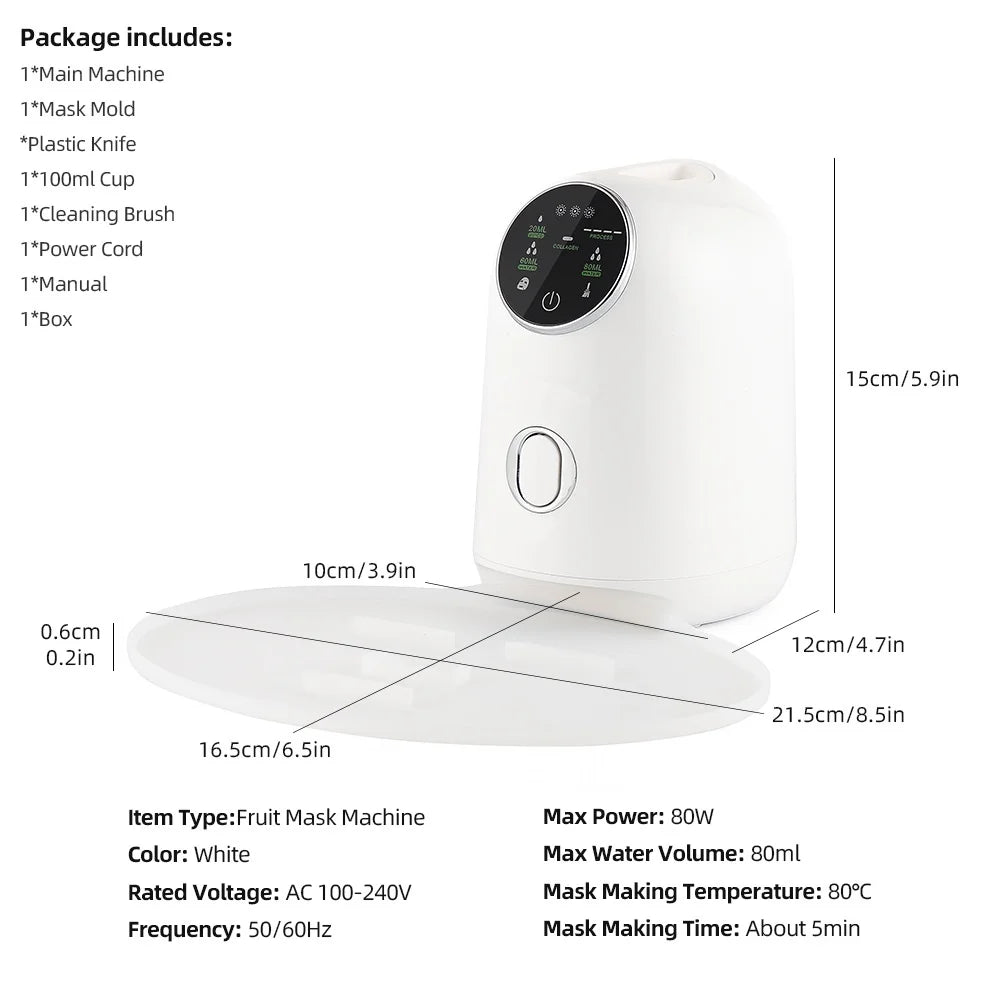 Foreverlily DIY Mask Machine Home Use Mask Making Vegetable Fruit Juice Milk Self-made Facial Mask Automatic Mask Maker SPA Care.women