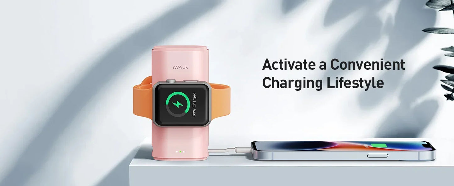 iWALK 9000mAh Magnetic Power Bank — Fast Wireless Charging with Built-in Cable