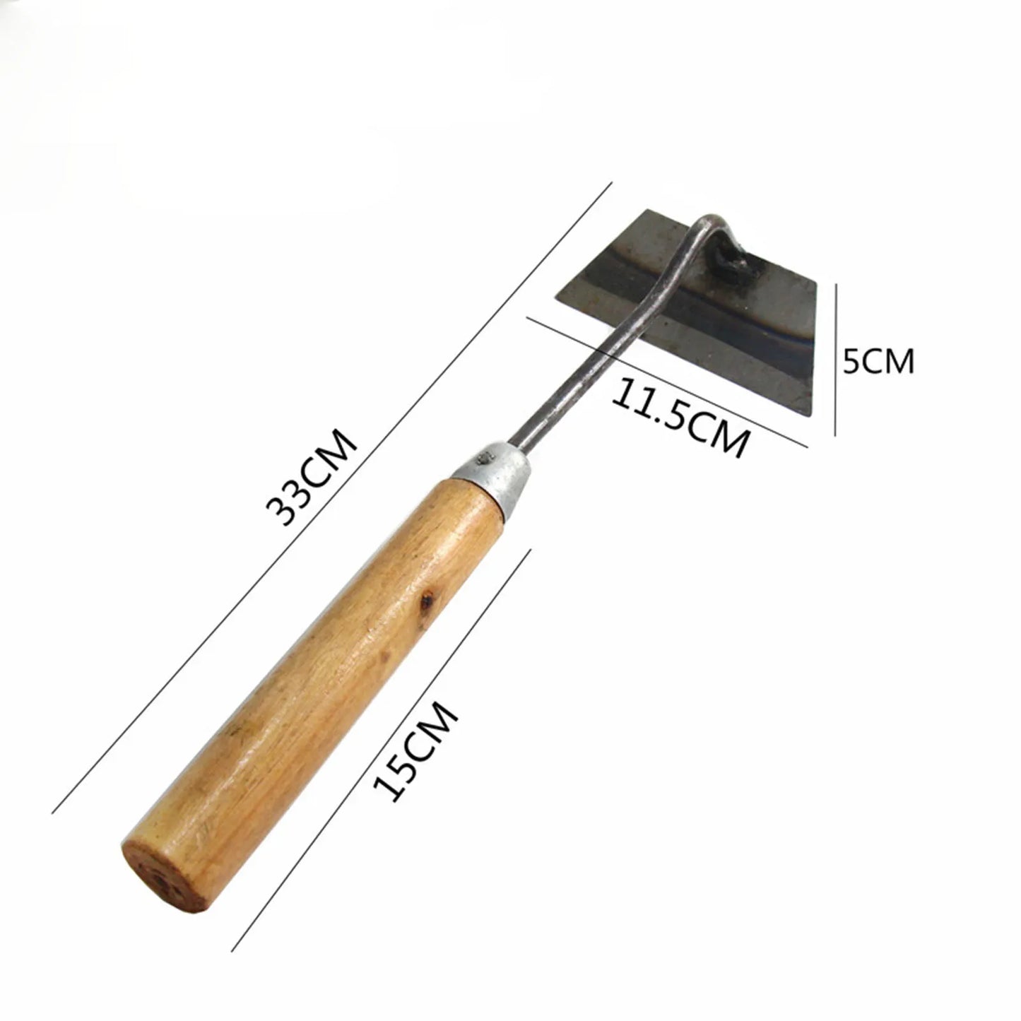 Carbon Steel Garden Hoe & Weeder — Dual-Purpose Hand Weeding Tool