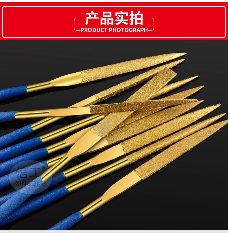 Diamond File, Titanium-coated File, Metal Jade Grinding Tool Set