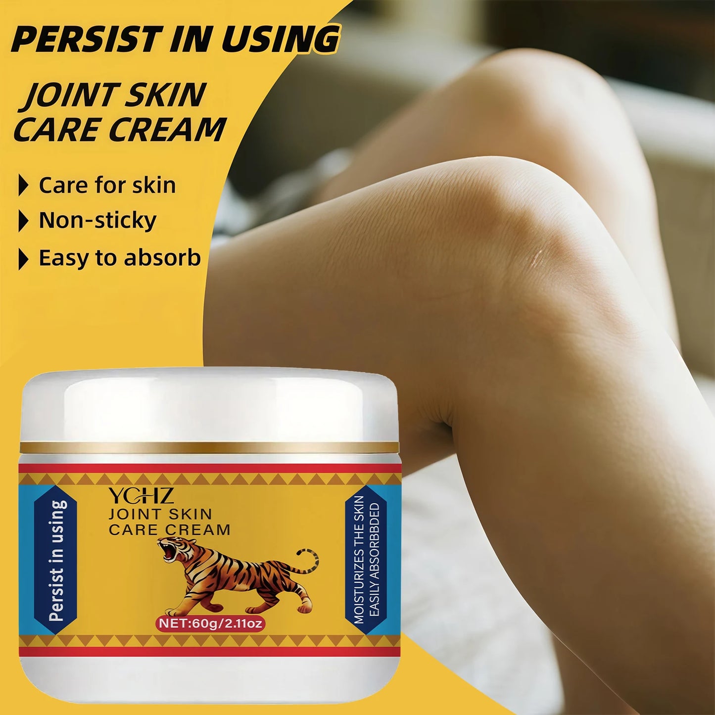 Tiger Massage Cream Moisturizes the Skin, Is Easily Absorbed, and Is a Perfect Companion for Sports Enthusiasts - 60g