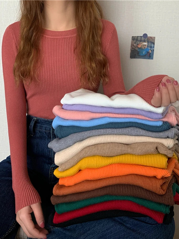 Women's basic knit pullover, crew neck jumper — view 1 of 20