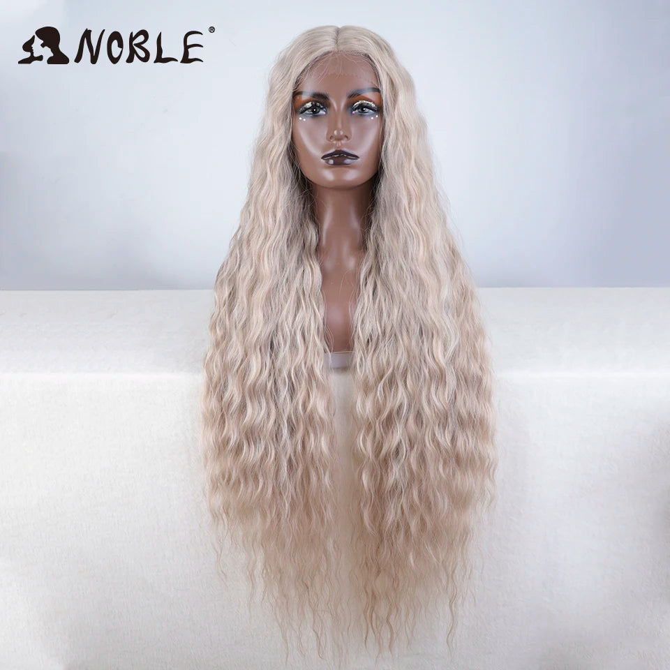 Noble Cosplay Synthetic Lace Wigs For Black Women Long Curly Hair 42 Inch Cosplay Blonde Ombre Lace Front Wig Synthetic Lace Wig