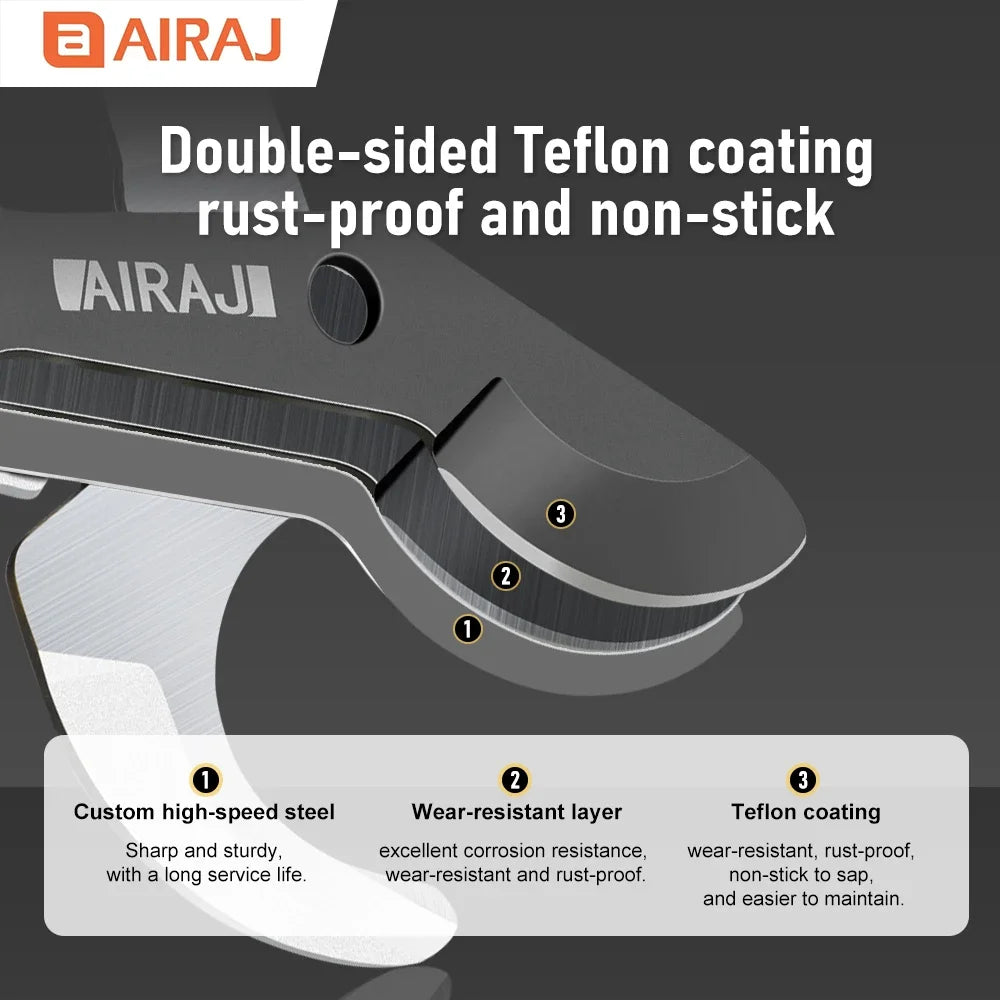 AIRAJ Extendable Pruning Shears – SK5 Toothed Blade Loppers with Aluminum Handles for Branches