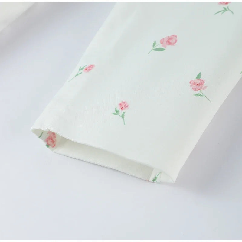 Women Cross Collar Floral Jacket Coats Stand Neck Waist Cinching Single Breasted Pad Shoulder Coats Lady Spring Chic Outwear Top