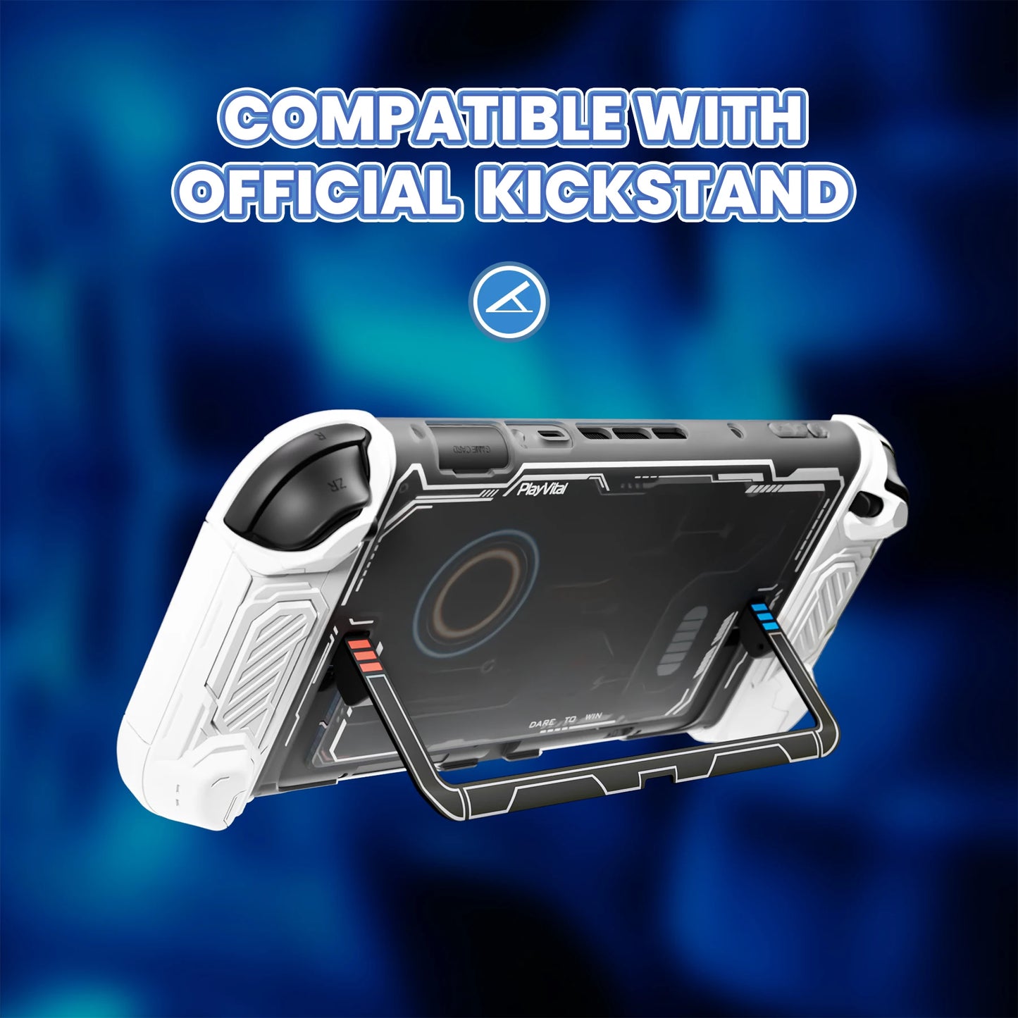 PlayVital Protective Case for Nintendo Switch 2, Stellar Mecha Ergonomic Anti-slip Silicone Grip Cover, Dockable Hard Case Shell