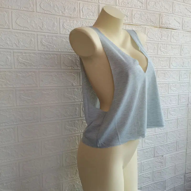Women Sleeveless Sexy Side Hollow Out Tank Top Summer Loose Fit Crop Tees Gym Fitness Breathable Camisole Hot Girl Sporty Cloth